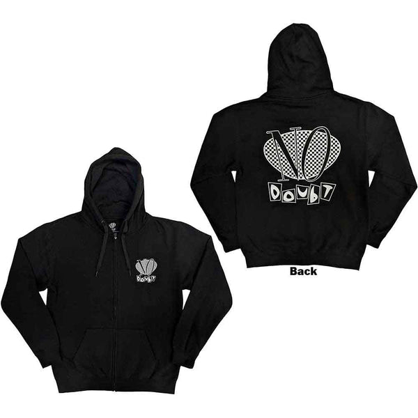 No Doubt | Official Band Zipped Hoodie | Checker Logo (Back Print)