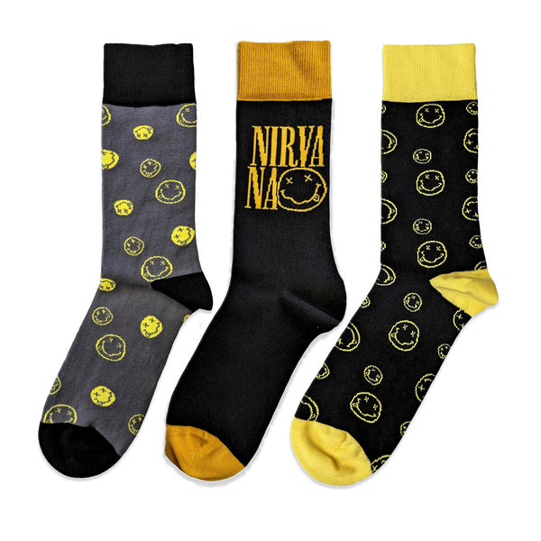Nirvana Socks 3 pack - Adult UK 7-11 (EU 41-46, US 8-12)