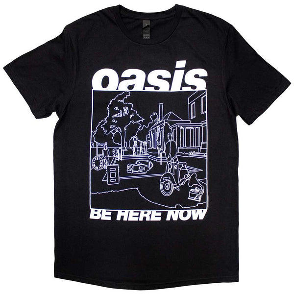 Oasis | Official Band T-Shirt | Be Here Now Line Drawing