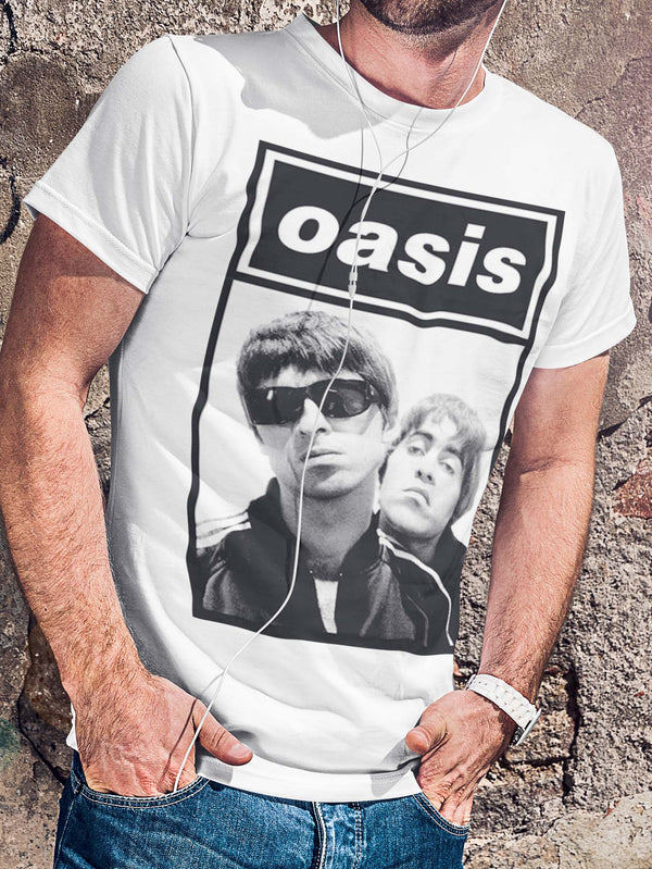Oasis | Official Band T-Shirt | Noel & Liam Boxed Photo