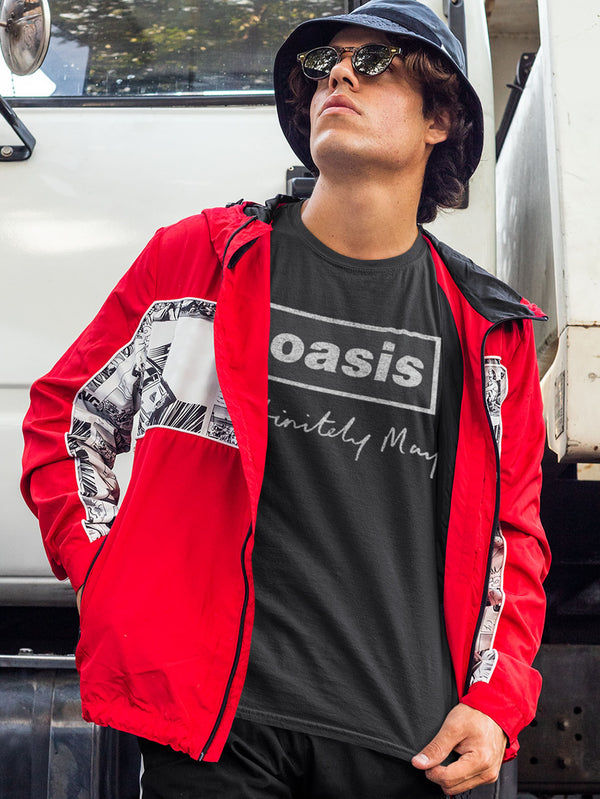 Oasis | Official Band T-Shirt | Definitely Maybe Distressed Text Logo