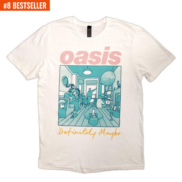 Oasis | Official Band T-Shirt | Definitely Maybe Illustration Colour