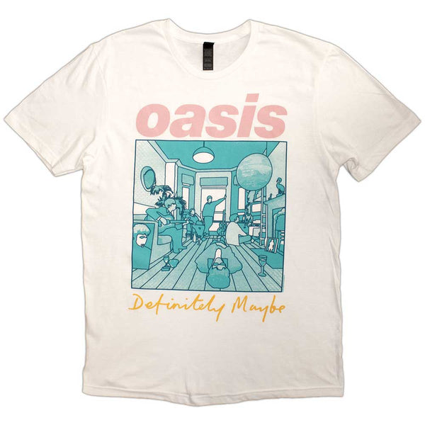 Oasis Official Band T Shirt Definitely Maybe Illustration Colour