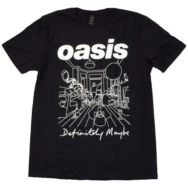 Oasis | Official Band T-Shirt | Definitely Maybe Line Drawing