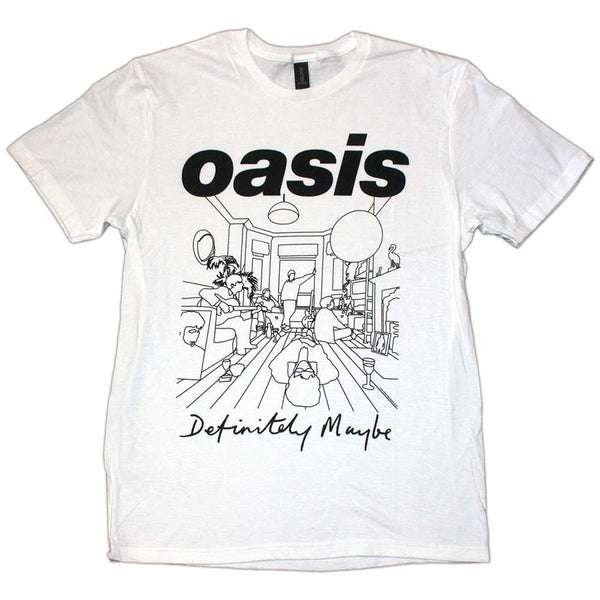 Oasis | Official Band T-Shirt | Definitely Maybe Line Drawing