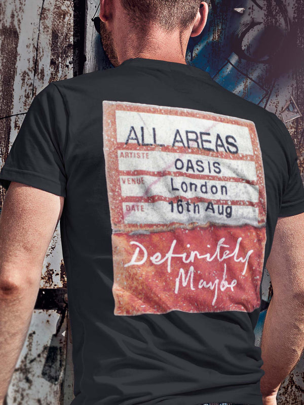 Oasis | Official Band T-Shirt | Definitely Maybe AAA Pass (Back Print)