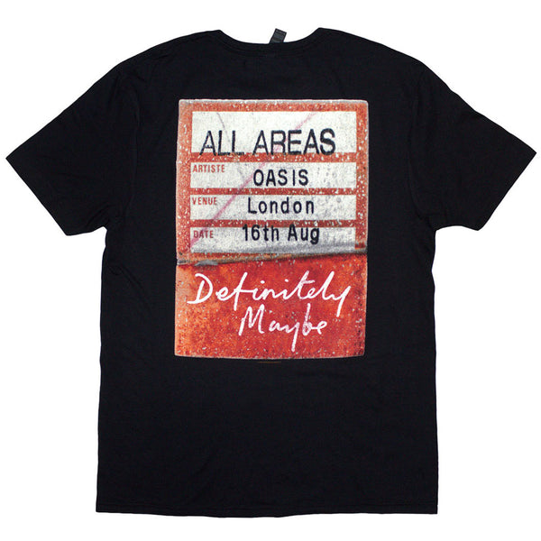 Oasis | Official Band T-Shirt | Definitely Maybe AAA Pass (Back Print)