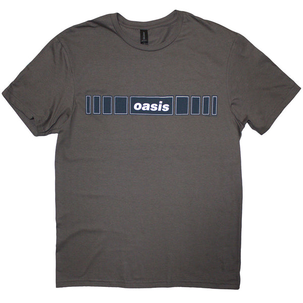 Oasis | Official Band  T-Shirt | Horizontal Bars Logo (Charcoal Grey)