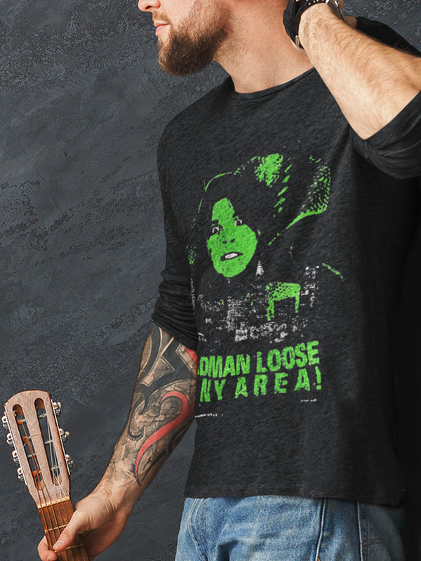 Ozzy Osbourne| Official Band Long Sleeve T-Shirt | Madman Loose (Back & Sleeve Print)