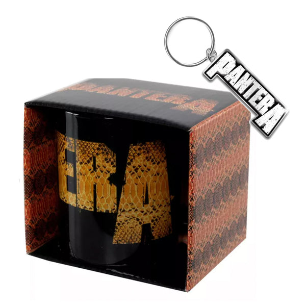 Pantera Gift Set with boxed Coffee Mug featuring 'Snake Logo' design motif and Keychain