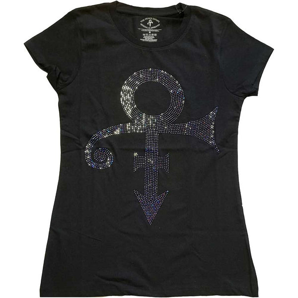 SALE | Prince | Official Ladies T-shirt | Purple Symbol (Diamante)