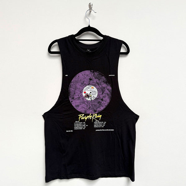Prince | Official Band Vest T-Shirt | Purple Rain Disc