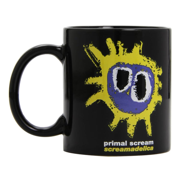 Primal Scream Boxed Coffee Mug featuring the official 'Screamadelica' design motif.