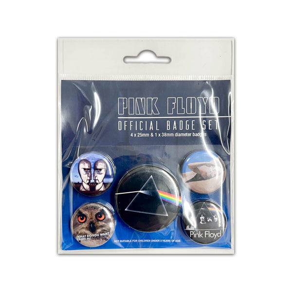 Pink Floyd Gift set with boxed Coffee Mug, Rubber Keyring, Button Badges, Coasters and Sew on Patch.