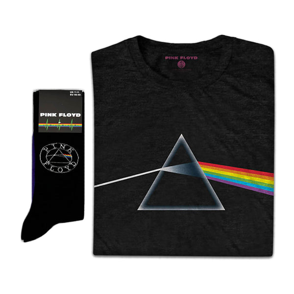 Pink Floyd | Exclusive Band Gift Set | Dark Side of the Moon Album Tee & Socks