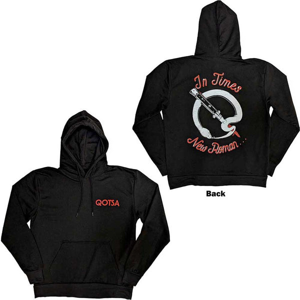 Queens Of The Stone Age | Official Band Pullover Hoodie | Snake Logo (Back Print)