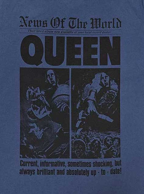 Queen | Official Band Ringer T-Shirt | News of the World 40th Front Page