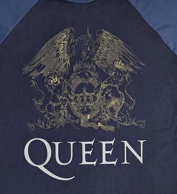 Queen | Official Band Raglan T-Shirt | Crest