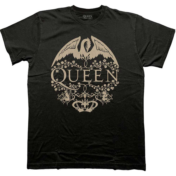 Queen | Official Band T-Shirt | Floral Crest Mono