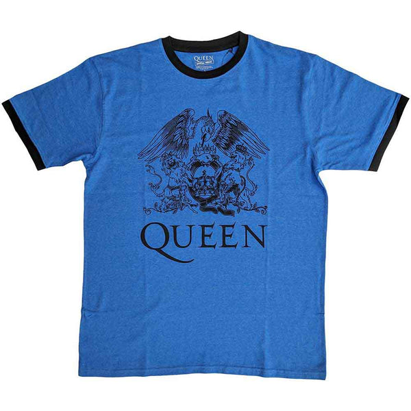 Queen | Official Band Ringer T-Shirt | Crest Logo