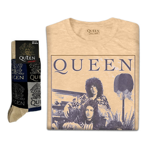 Queen | Exclusive Band Gift Set | Vintage Frame Tee & Socks