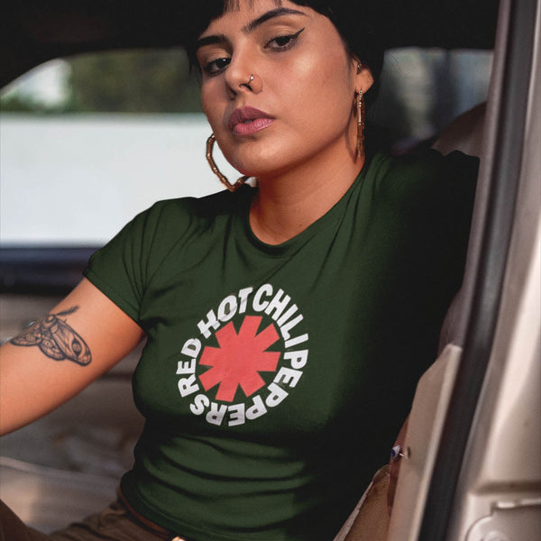 Red Hot Chili Peppers Classic Asterisk: Ladies green Crop Top