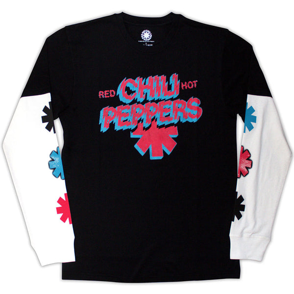 Red Hot Chili Peppers | Official Layered Long Sleeve T-Shirt | Shock Logo (Sleeve Print)