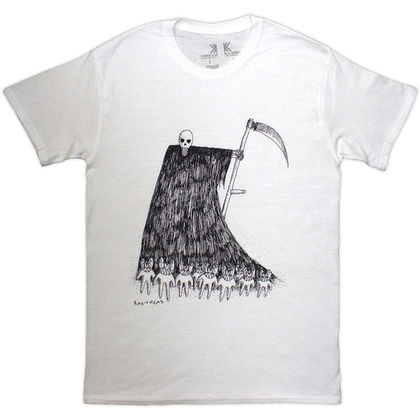 Radiohead | Official Band Organic Cotton T-Shirt | Grim Reaper (White)