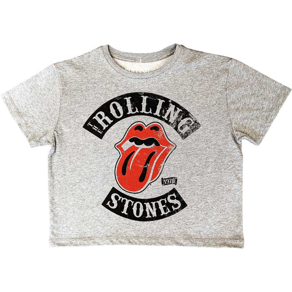 The Rolling Stones Tour 78: Ladies grey Crop Top