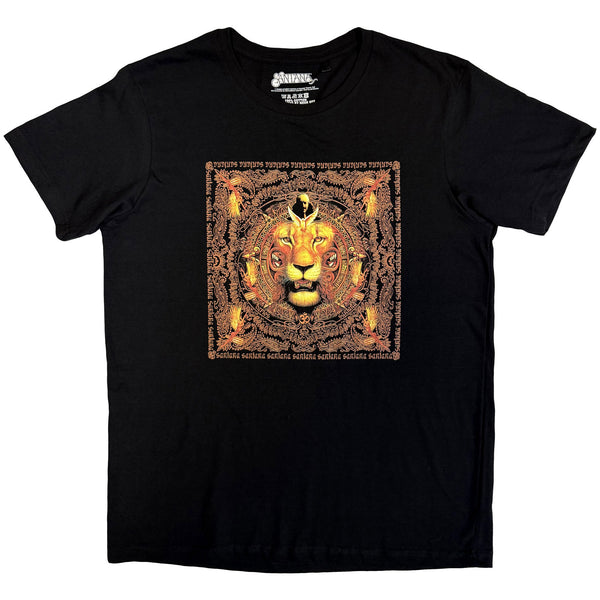 Santana | Official Band T-Shirt | Lionhead Frame (Black)