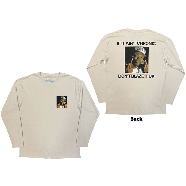 Snoop Dogg | Official Artist Long Sleeve T-Shirt | Middle Finger (Sand) (Back Print)