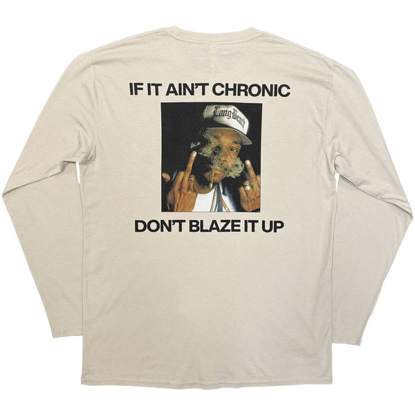Snoop Dogg | Official Artist Long Sleeve T-Shirt | Middle Finger (Sand) (Back Print)