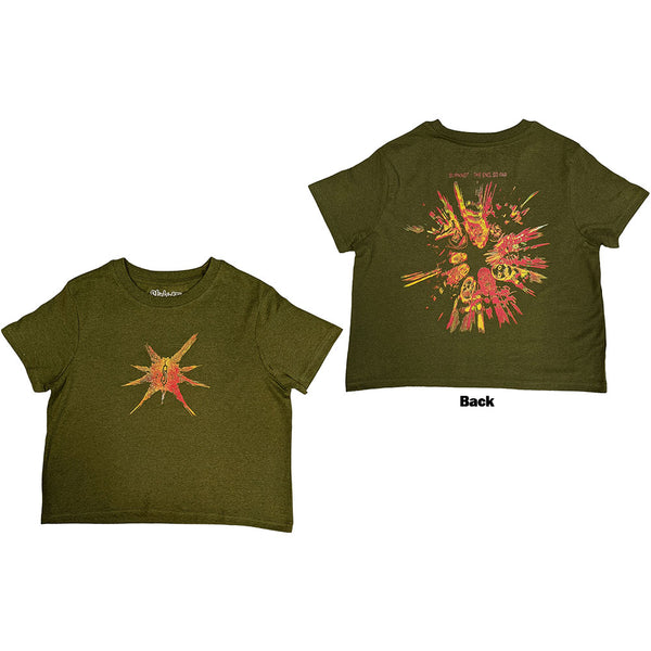 Slipknot | Official Band Crop Top | The End, So Far Band Figures (Green) (Back Print)