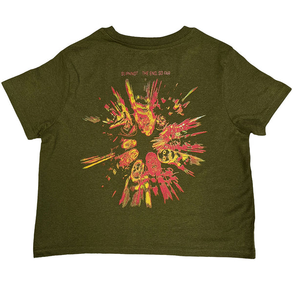 Slipknot | Official Band Crop Top | The End, So Far Band Figures (Green) (Back Print)