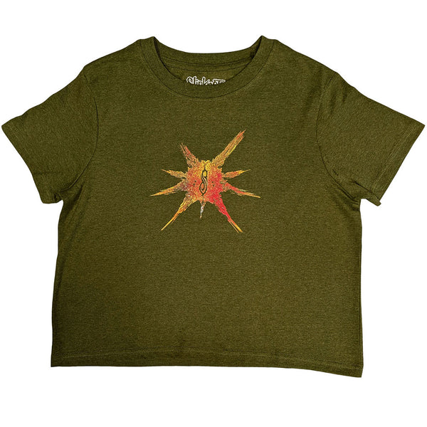 Slipknot | Official Band Crop Top | The End, So Far Band Figures (Green) (Back Print)