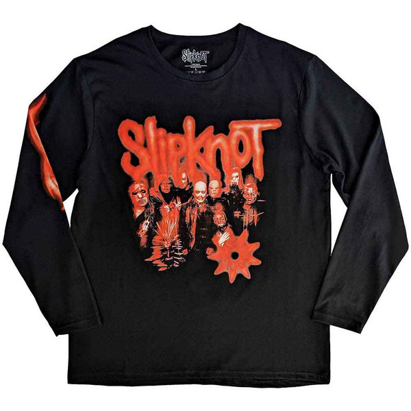 Slipknot | Official Band Long Sleeve T-Shirt | The End So Far Group Photo Tribal-S Nonagram (Back & Sleeve Print)