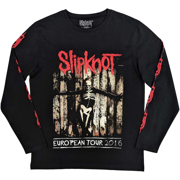 Slipknot Unisex | Official Band Long Sleeve T-Shirt | Skeleton Flag (Back & Sleeve Print)