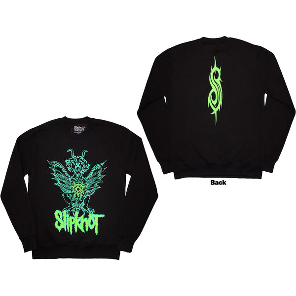 Slipknot | Official Band Sweatshirt | Green Demon (Back Print & Oversized)