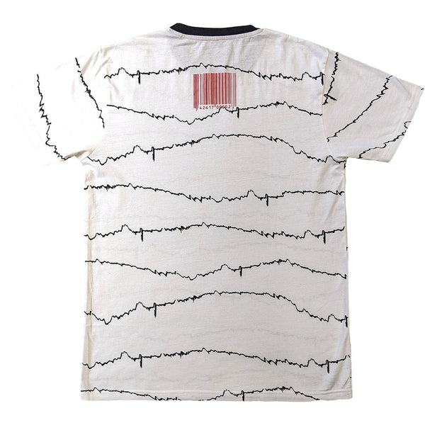 Slipknot | Official Band Ringer T-Shirt | The End, So Far Tribal-S & Barcode (White) (Back Print)