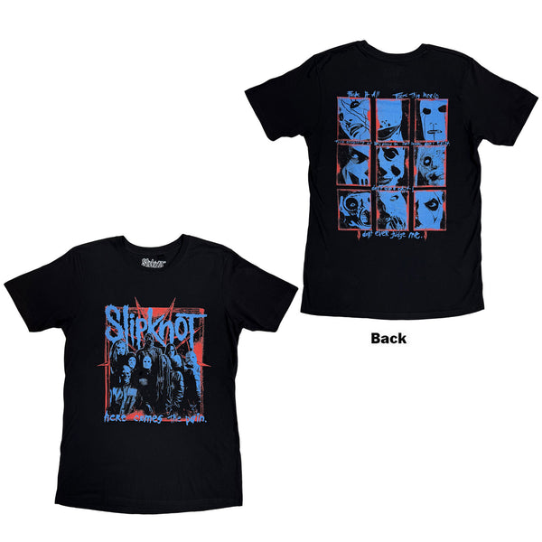 Slipknot | Official Band T-Shirt | Here Comes The Pain (Black) (Back Print)