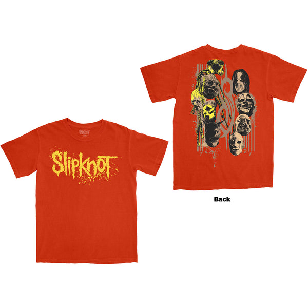 Slipknot | Official Band T-Shirt | Splatter Logo (Orange) (Back Print)