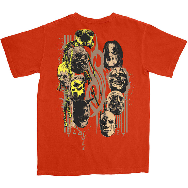 Slipknot | Official Band T-Shirt | Splatter Logo (Orange) (Back Print)