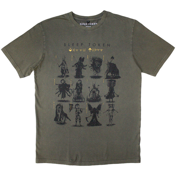 Sleep Token | Official Stone Wash Band T-Shirt | Grid Stone Wash