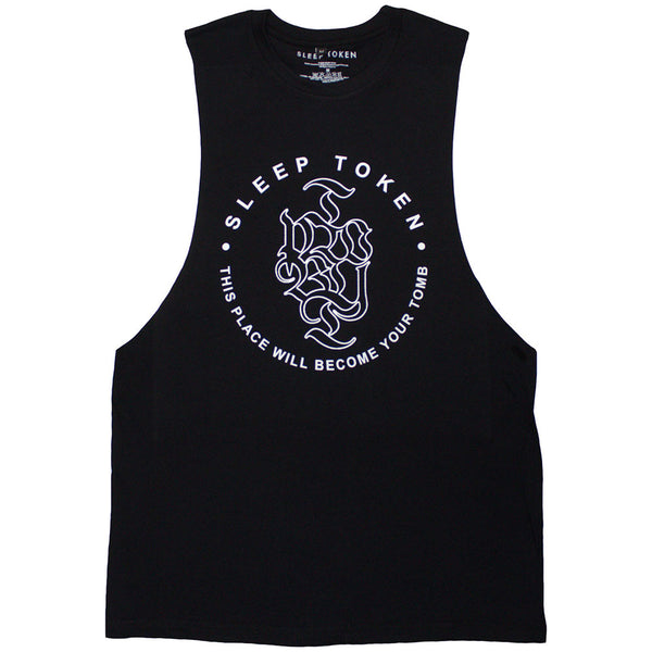 Sleep Token | Official Band Vest T-Shirt | Tomb Text Ring