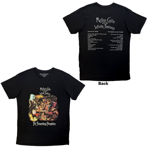 The Smashing Pumpkins | Official Band Carbon T-Shirt | Mellon Collie Animals (Black) (Back Print)