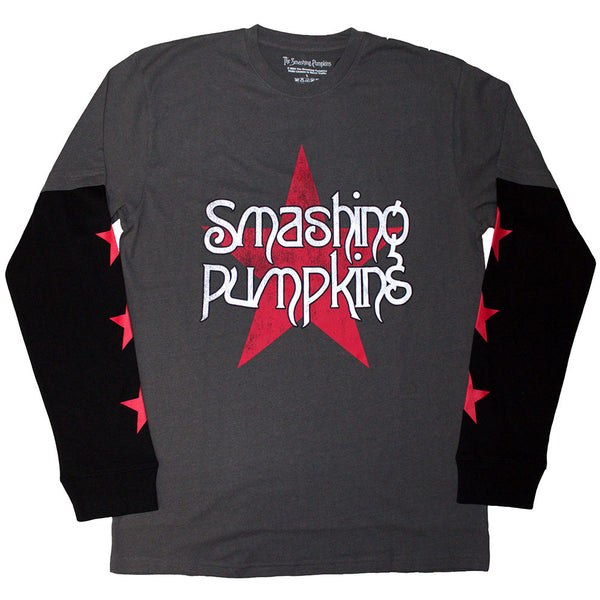The Smashing Pumpkins | Official Layered Long Sleeve T-Shirt | Star Logo (Sleeve Print)