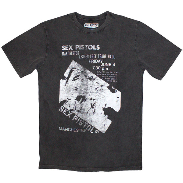 The Sex Pistols | Official Stone Wash Band T-Shirt | Manchester Flyer Stone Wash