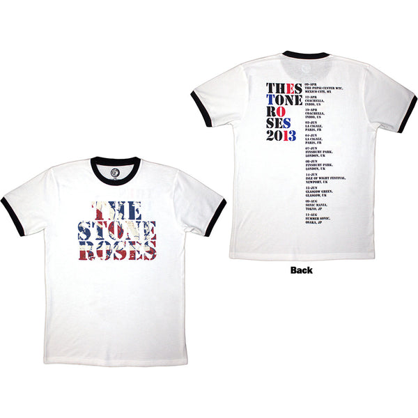 The Stone Roses | Official Ringer T-Shirt | 2013 Tour Ringer (Back Print)