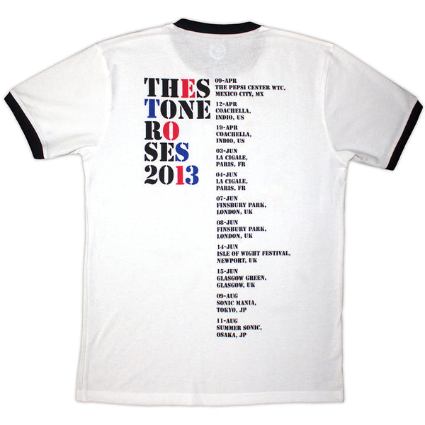 The Stone Roses | Official Ringer T-Shirt | 2013 Tour Ringer (Back Print)