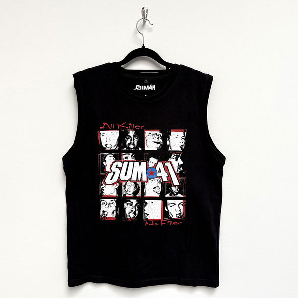 Sum 41 | Official Band Tank T-Shirt | All Killer No Filler Tracklist (Back Print)
